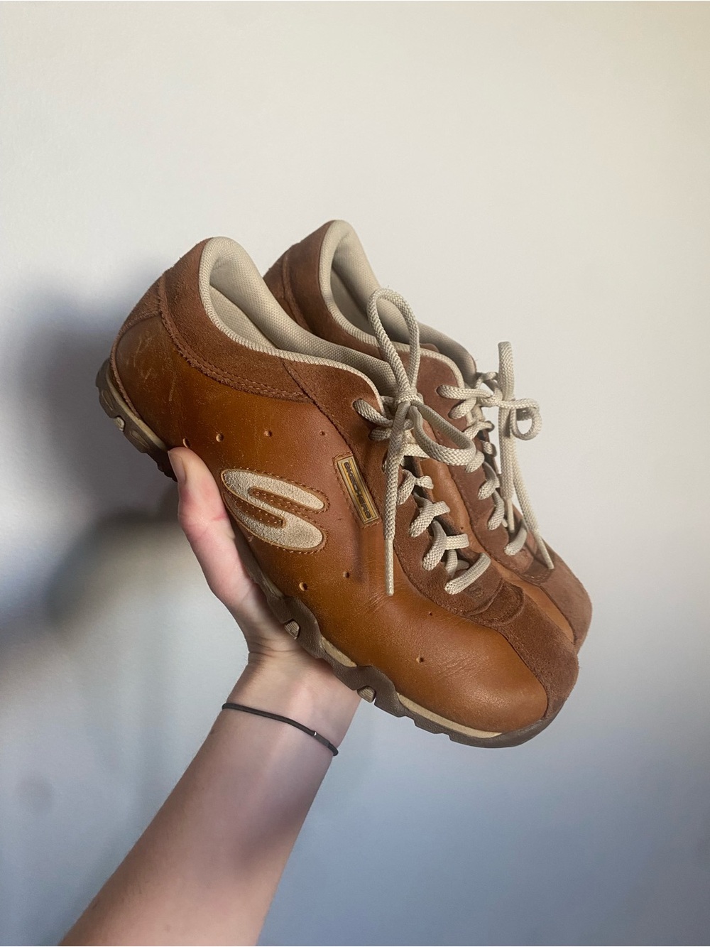 Skechers Brown and Tan Lace-Up Casual Sneakers